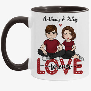 Love Forever, Personalized Accent Mug, Anniversary Gift For Couple