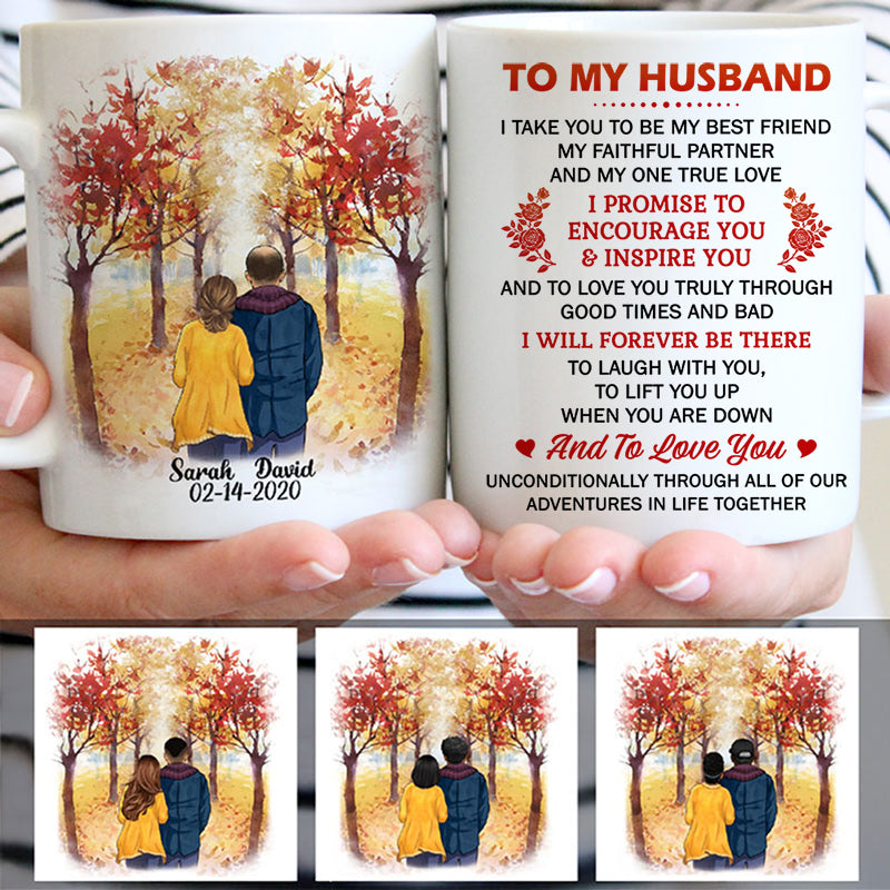 To my husband Promise Encourage Inspire, Fall mugs, Anniversary gifts, Personalized gifts for him