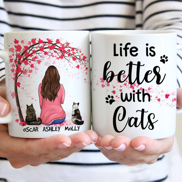 Personalized Mug - Life Is Better With A Cat Custom Cup