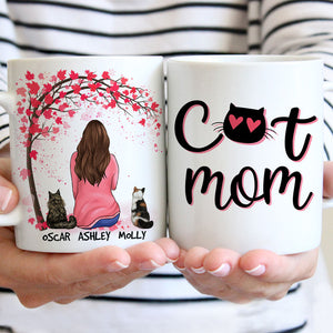 Cat Mom, Red Tree, Personalized Mugs, Custom Gifts for Cat Lovers