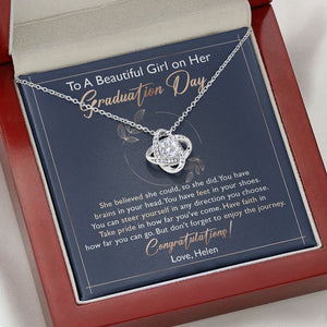 A Beautiful Girl On Her Graduation Day, Luxury Necklace, Custom Message Card Jewelry