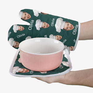 Master Chef Oven Mitts, Personalized Oven Mitt, Gifts For Cooker, Funny Gifts, Custom Photo