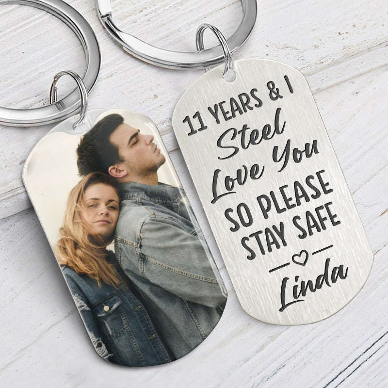 Custom Photo Keychain, Gift for Him - Drive Safe I Need You Here, Personalized Anniversary Gift, PersonalFury, No Gift Box / Pack 5