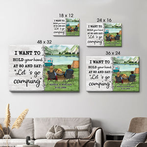 Personalized I Want To Hold Your Hand Canvas, Camping, Premium Canvas Wall Art