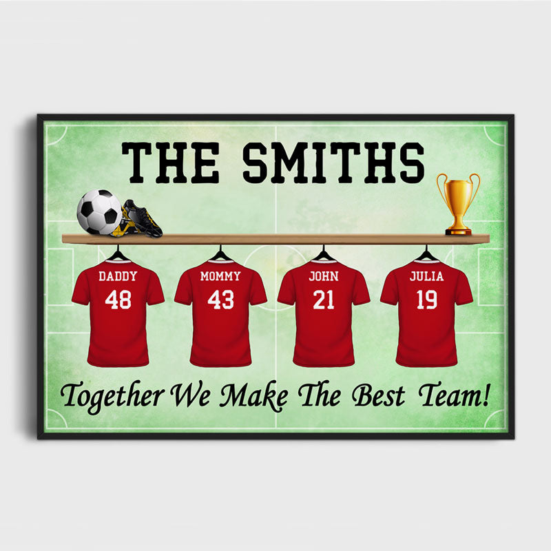 Personalized Family The Best Team Poster, Customized Family Gifts