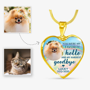 You Are My Favorite, Pet Memorial, Custom Photo, Luxury Heart Necklace, Gift for Dog Lovers, Cat Lovers