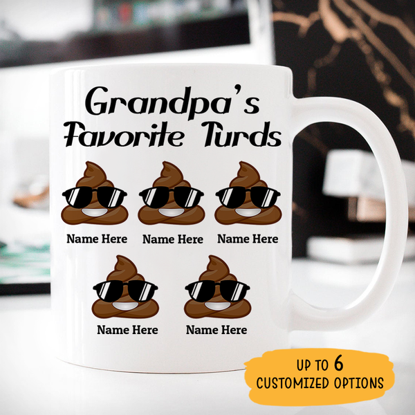 Dad's Favorite Turds, Personalized Funny Mug, Custom Magic Mug, Gift For Dad