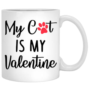 My Cat Is My Valentine, Red Tree, Personalized Mugs, Custom Gifts for Cat Lovers