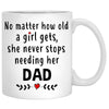 No Matter How Old A Girl Gets, Father and Daughter Coffee Mug, Personalized Gifts