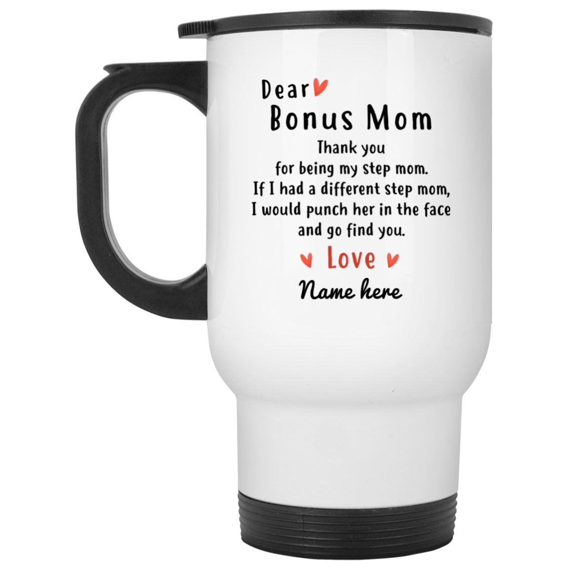 Bonus Mom Thank You Personalized Travel Mugs - PersonalFury