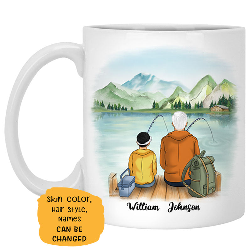 I Asked God for A Fishing Partner He Sent Me My Son Customized Fishing coffee mug, Personalized gift, Father's Day gift