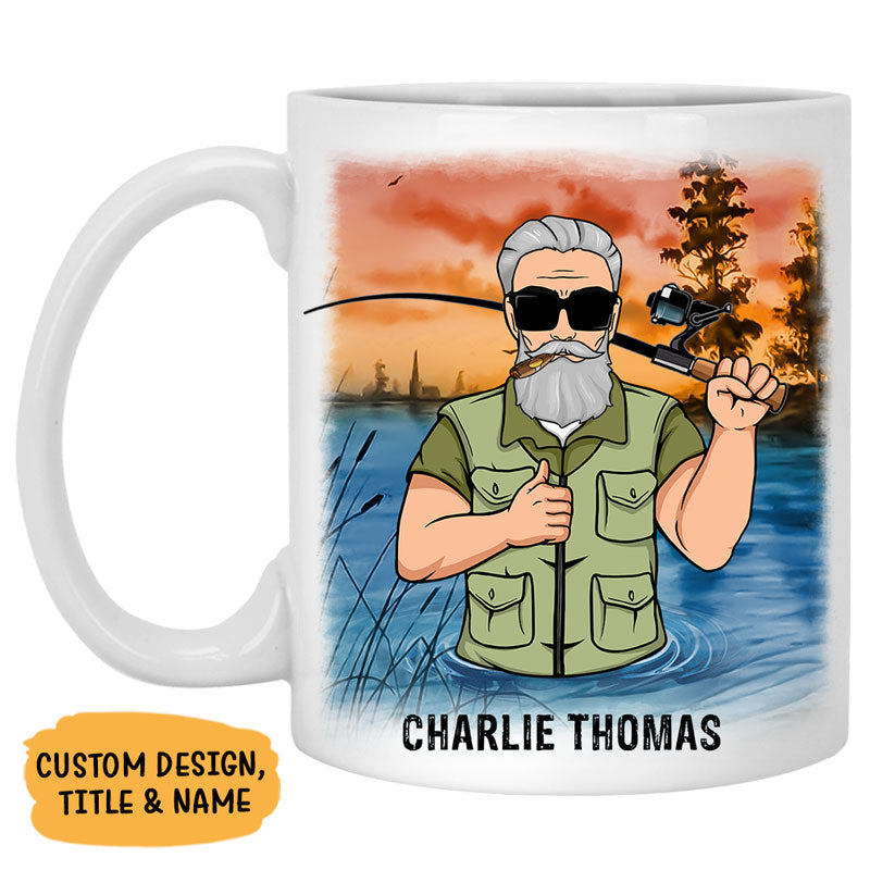Reel Cool Grandpa or Papa, Personalized Fishing Mug, Father's Day Gift -  PersonalFury