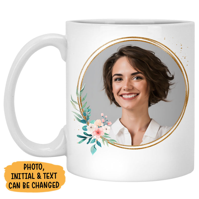 Initial Name Mug, Personalized Mug, Gift For Her, Custom Photo