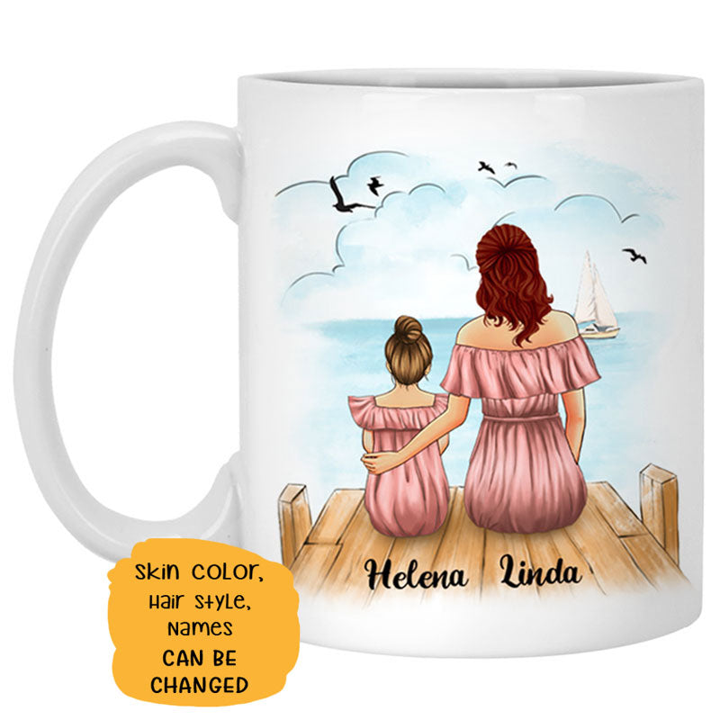 To My Daughter, Never Forget How Much I Love You, Beach View, Customized mug, Personalized gift, Mother's Day gift