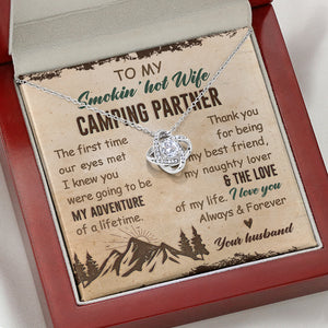 Camping Partner The First Time, Personalized Luxury Necklace, Message Card Jewelry, Gifts For Her