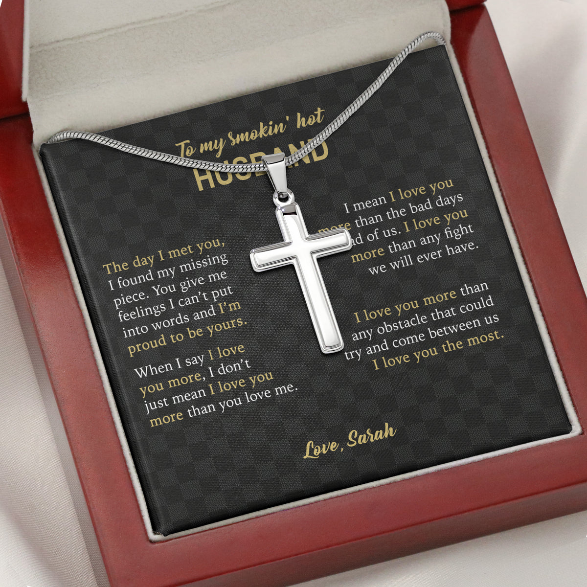 To My Boyfriend, Brass Cross Necklace, Cute Boyfriend Gifts, Personalized  Gifts