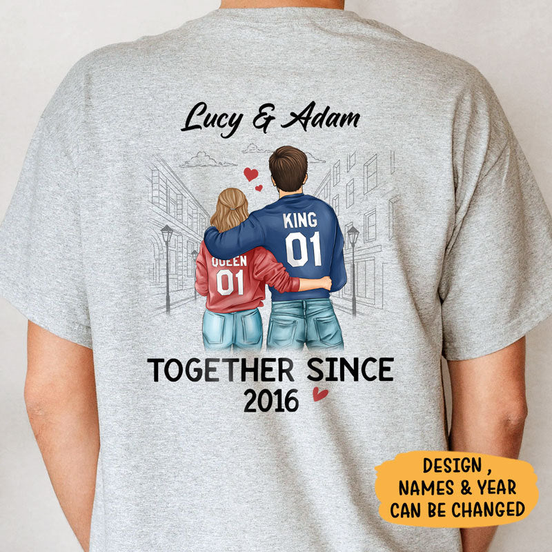 Couple Together Since, Personalized Shirt, Back Print Shirt, Anniversary Gifts For Couple