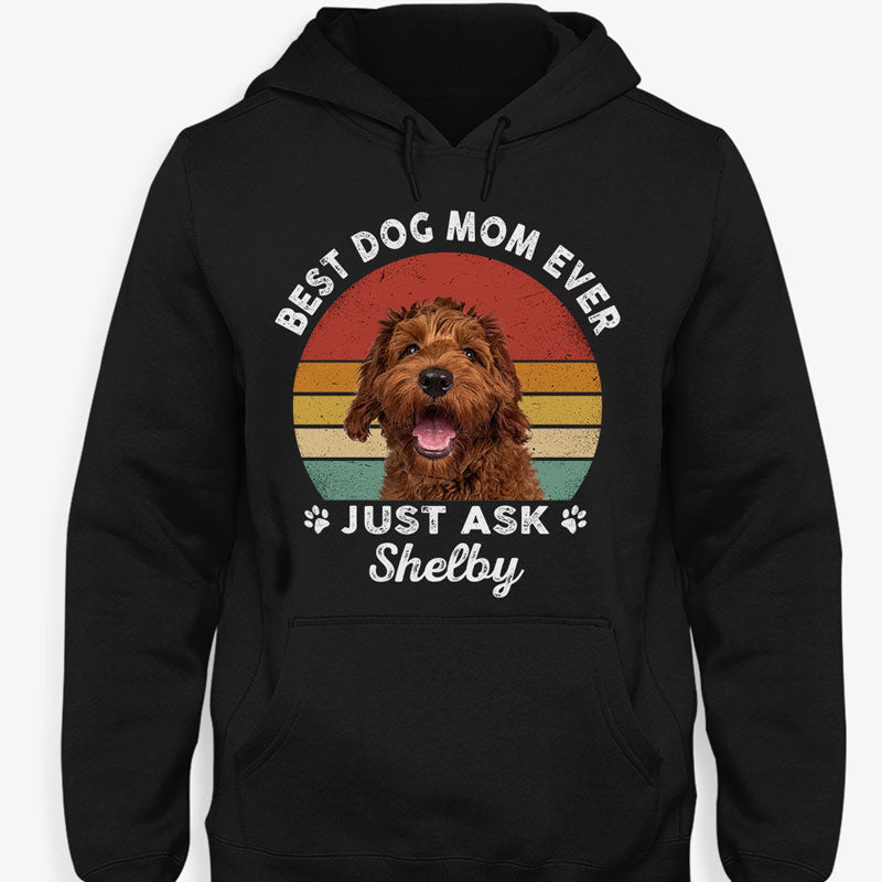 Best Dog Mom, Dog Dad Ever, Custom Photo Dark Color T Shirt, Personalized Gifts for Pet Lovers, Gift For Your Loved Ones