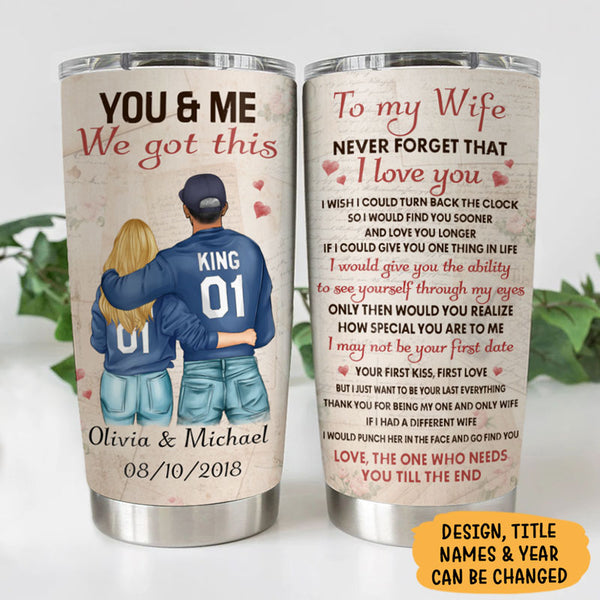 You And Me We Got This, Personalized Tumbler Cup, Anniversary Gifts Fo ...