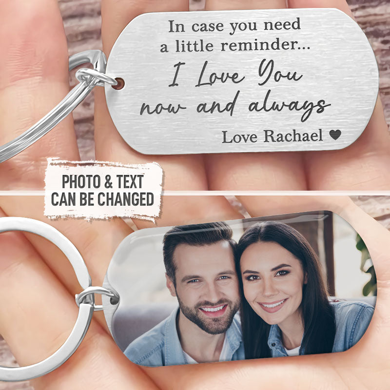 I Love You Now And Always, Personalized Keychain, Anniversary Gifts For Couple, Custom Photo