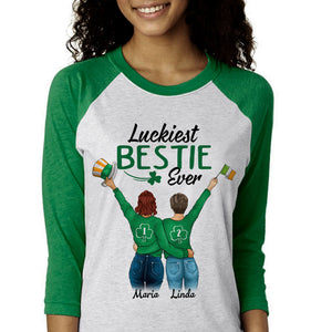 Luckiest Bestie Ever Personalized St. Patrick's Day Unisex Raglan Shirt