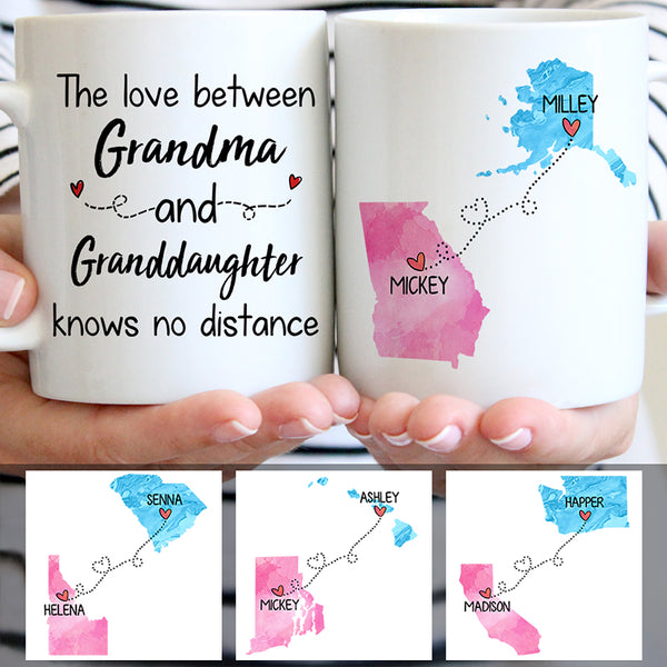 Long Distance Grandma and Granddaughter Quotes Personalized State