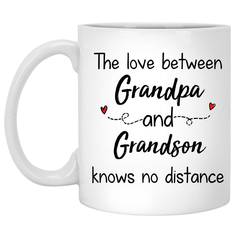 Long Distance Grandpa and Grandson Personalized State Colors Coffee Mug For Grandpa, Custom Father's Day Gift