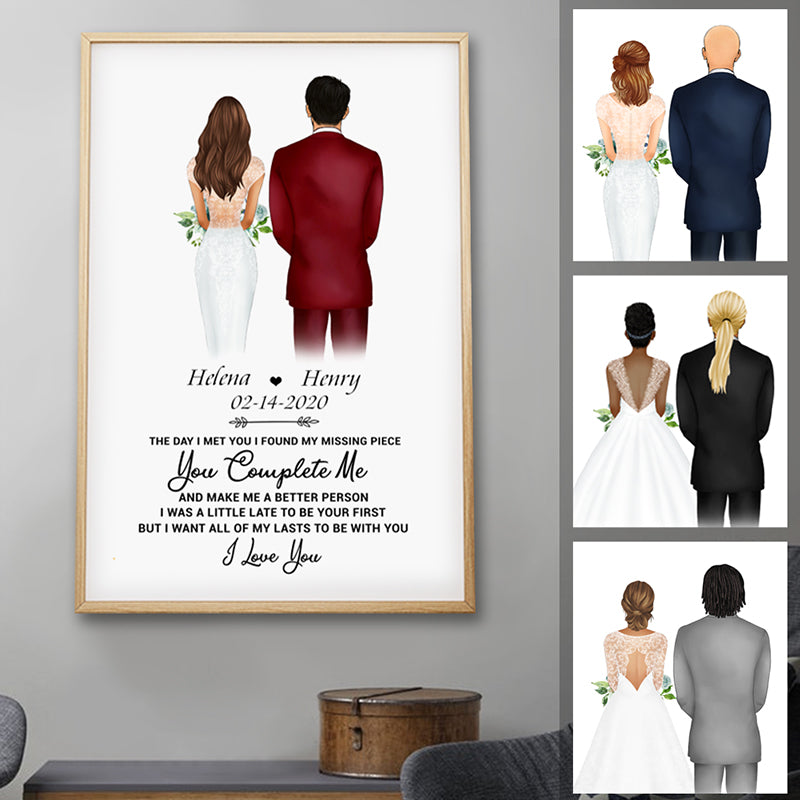 You Complete Me, Personalized Poster, Anniversary Gift, Custom Valentine's Day Gift