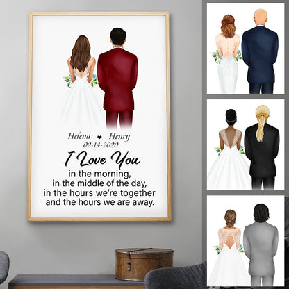 Anniversary Gift, Love You In The Morning Personalized Poster, Wedding Gift.