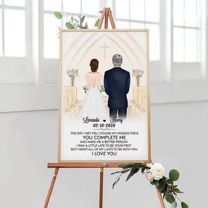 You Complete Me Church, Personalized Couple Wedding Poster, Anniversary Gifts, Custom Gifts