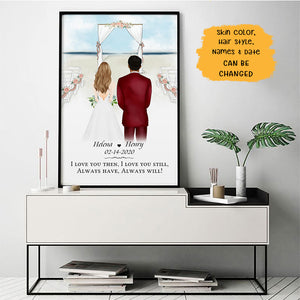Anniversary Gift, Always Have Always Will Personalized Poster, Beach Background, Wedding Gift