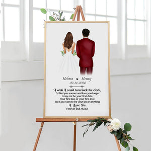 Turn Back The Clock Love You Forever and Always, Personalized Couple Wedding Poster, Anniversary Gift, Custom Gift