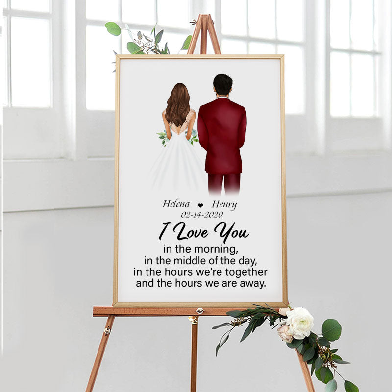 Anniversary Gift, Love You In The Morning Personalized Poster, Wedding Gift.