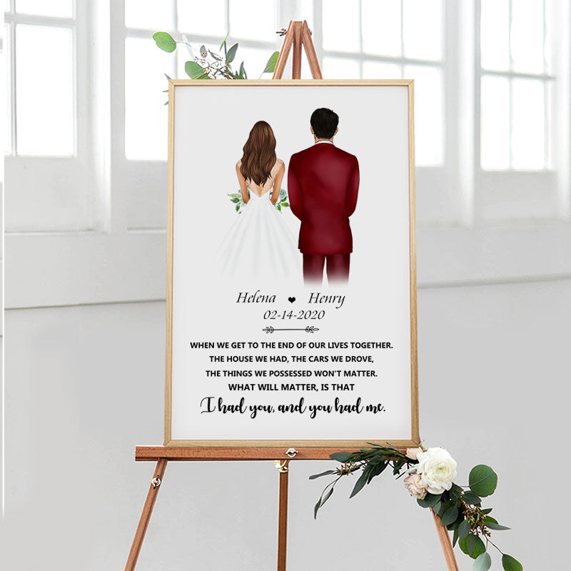 Anniversary Gift, I Had You and You Had Me Personalized Poster, Wedding Gift.
