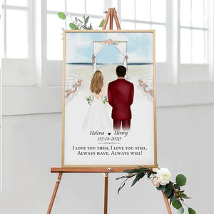 Anniversary Gift, Always Have Always Will Personalized Poster, Beach Background, Wedding Gift