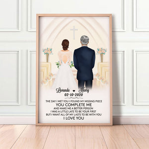 You Complete Me Church, Personalized Couple Wedding Poster, Anniversary Gifts, Custom Gifts