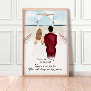 You Are My Person, Beach, Personalized Couple Wedding Poster, Anniversary Gifts, Custom Gifts