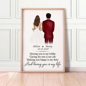 Anniversary Gift, Missing You Is My Hobby, Personalized Wedding Gift