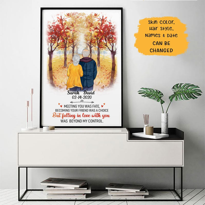 Anniversary Gift, Meeting you was fate Personalized Poster, Fall, Wedding Gift