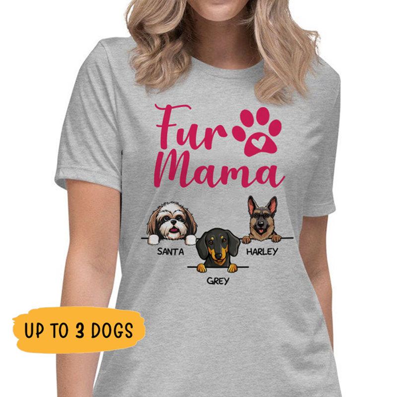 Fur Mama, Personalized Shirt, Custom Gift for Dog Lovers, Custom Tee