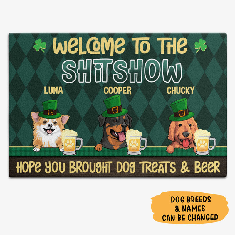 Hope You Brought Beer Doormat, Gift For Dog Lovers, Personalized St. Patrick's Day Gifts