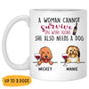 Survive on Wine, Funny Personalized Mug, Custom Gift for Dog Lovers, Father's Day gift