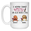 Survive on Wine, Funny Personalized Mug, Custom Gift for Dog Lovers, Father's Day gift
