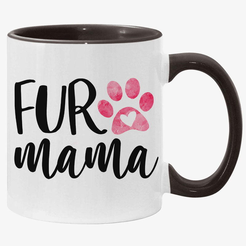 Fur Mama, Personalized Accent Mug, Gifts For Dog Lovers, Mother's Day Gifts