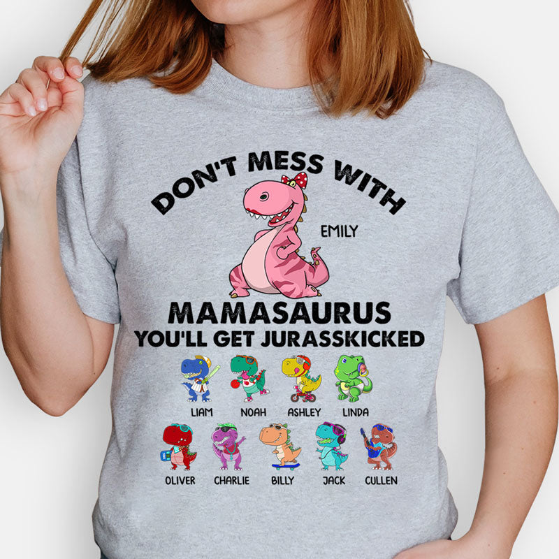 Dont Mess With Mamasaurus Mother Dinosaur St Patrick Tshirt