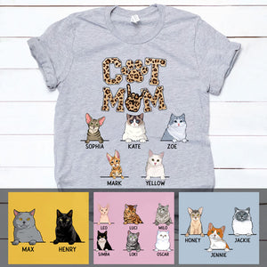 Cat Mom, Leopard, Custom Shirt, Personalized Gifts for Cat Lovers