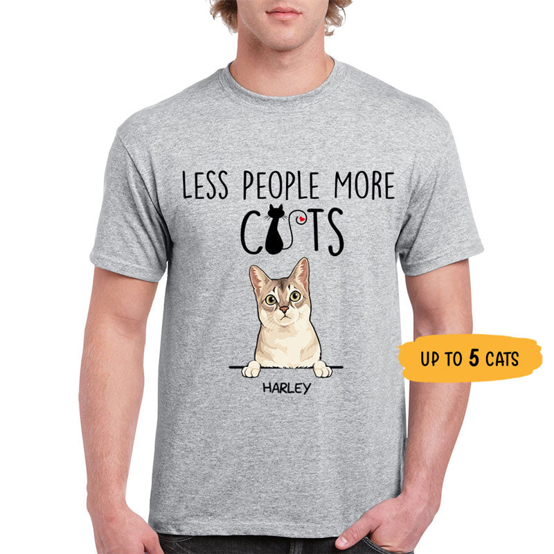 Less People More Cats, Custom Shirt, Personalized Gifts for Cat Lovers