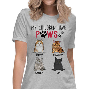 My Children Have Paws, Custom Shirt, Personalized Gifts for Cat Lovers