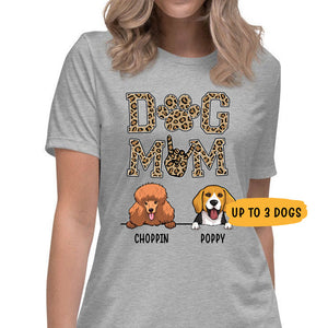Dog Mom, Leopard, Custom T Shirt, Personalized Gifts for Dog Lovers