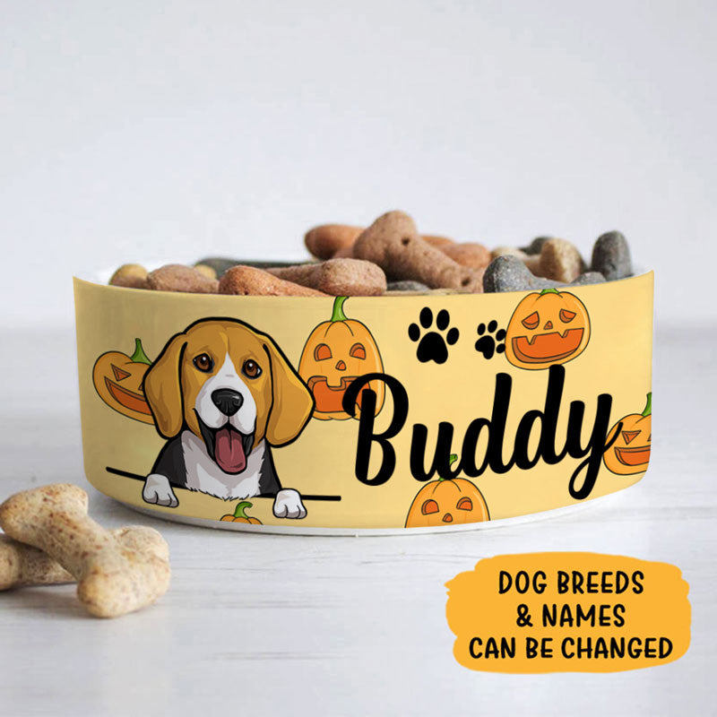 Personalized Custom Dog Bowls, Halloween, Gift for Dog Lovers